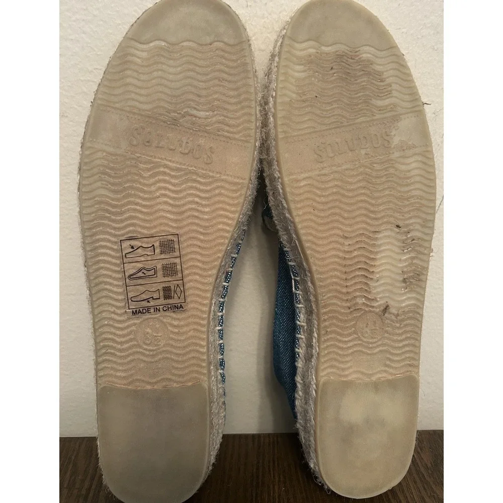 Soludos espadrilles blue canvas‎ shoes Southwestern embroidered Size 8.5 Women's